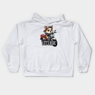 A cute dog and the bike Kids Hoodie